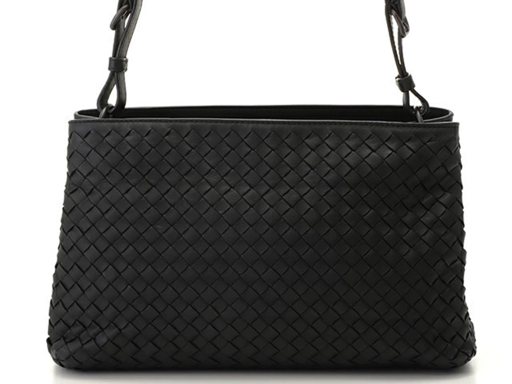 Bottega Veneta Shoulder Bag Black Intrecciato